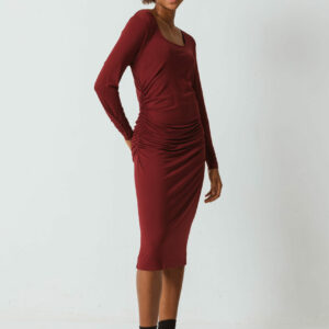 DORLETA Burgundy dress SKFK